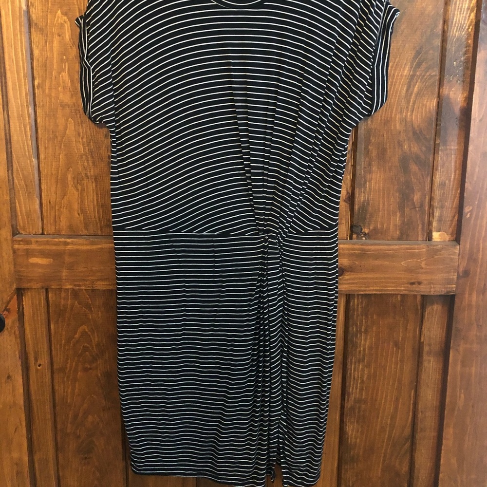 Woman’s striped dress
